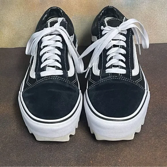 Vans Elevated 1.5" Sawtooth Women's Suede / Canvas Black Sneakers Size 10M - Picture 7 of 16